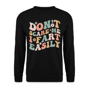 Don't Scare Me I Fart Easily Funny - Sweat-shirt Unisexe - noir - Devant - Alina (178cm) & Michal (187cm)