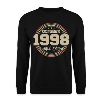 Born in October 1998 Retro Anniversary October 1998 - Unisex Sweatshirt - black - Front - Alina (178cm) & Michal (187cm)
