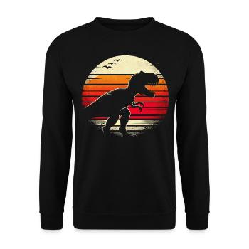 Dinosaur T-Rex Retro Vintage Dinosaur Lovers Gift - Sweat-shirt Unisexe - noir - Devant - Alina (178cm) & Michal (187cm)