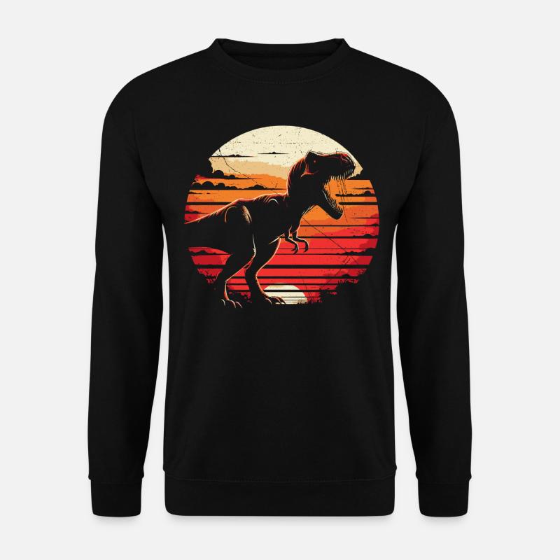Dinosaurier T-Rex Retro Vintage Dinosaurier Liebhaber Geschenk - Unisex Pullover - Schwarz