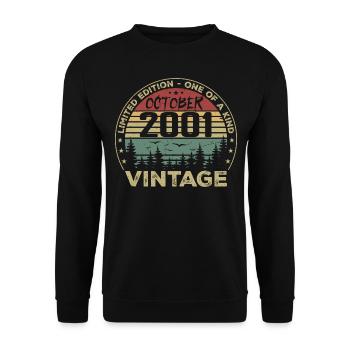 Vintage Anniversary Made in October 2001 - Unisex Sweatshirt - black - Front - Alina (178cm) & Michal (187cm)