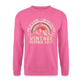 Anniversaire Octobre 2017 - Born in October 2017 - Sweat-shirt Unisexe - rose - Devant