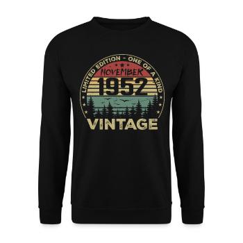 Novembre 1952 Cadeau Vintage - Né en Novembre 1952 - Sweat-shirt Unisexe - noir - Devant - Alina (178cm) & Michal (187cm)