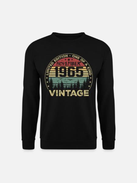 November 1965 Vintage Geschenk - Geboren im November 1965 - Unisex Pullover - Schwarz