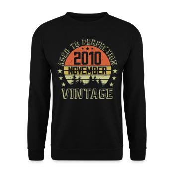 Birthday November 2010 Vintage November Gift - Unisex Sweatshirt - black - Front - Alina (178cm) & Michal (187cm)