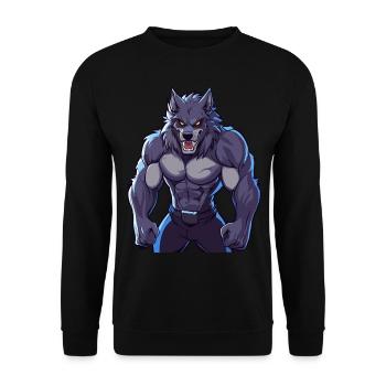 féroce musclé loup-garou illustration art - Sweat-shirt Unisexe - noir - Devant - Alina (178cm) & Michal (187cm)