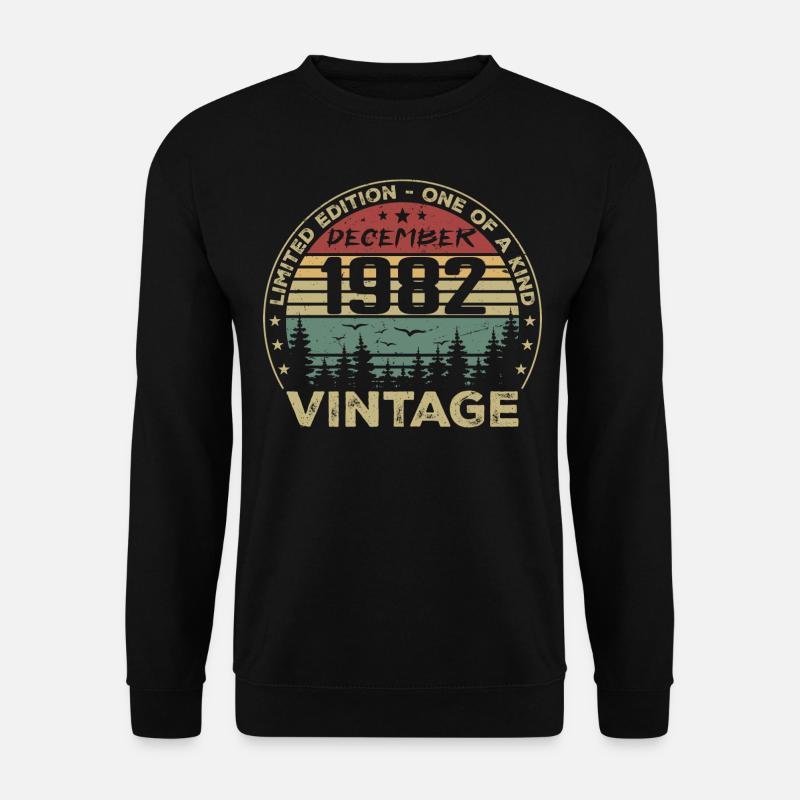 Vintage Retro Dezember 1982 Geburtstagsgeschenk - Unisex Pullover - Schwarz