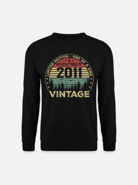 Dezember 2011 Retro Vintage Geburtstagsgeschenk - Unisex Pullover - Schwarz