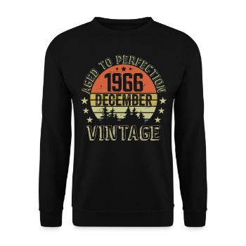Cadeau Anniversaire Rétro - Nées En Décembre 1966 - Sweat-shirt Unisexe - noir - Devant - Alina (178cm) & Michal (187cm)