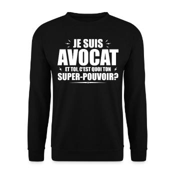 I am a lawyer. What's your superpower? - Unisex Sweatshirt - black - Front - Alina (178cm) & Michal (187cm)