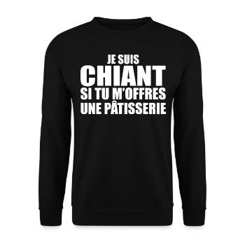 Homme qui adore : Pâtisserie. Design Drôle Humour - Sweat-shirt Unisexe - noir - Devant - Alina (178cm) & Michal (187cm)