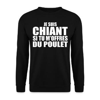 Man Who Adores: Chicken. Funny Design Humor - Unisex Sweatshirt - black - Front - Alina (178cm) & Michal (187cm)