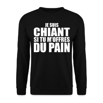 Man Who Adores: Bread. Funny Design Humor - Unisex Sweatshirt - black - Front - Alina (178cm) & Michal (187cm)