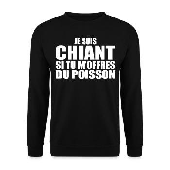 Man who adores: Pisces. Funny Design Humor - Unisex Sweatshirt - black - Front - Alina (178cm) & Michal (187cm)