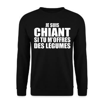 Homme qui adore : Légumes. Design Drôle Humour - Sweat-shirt Unisexe - noir - Devant - Alina (178cm) & Michal (187cm)