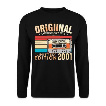 Original 2001, legendär seit 2001 Jahrgang 2001 - Unisex Pullover - Schwarz - Vorne - Alina (178cm) & Michal (187cm)