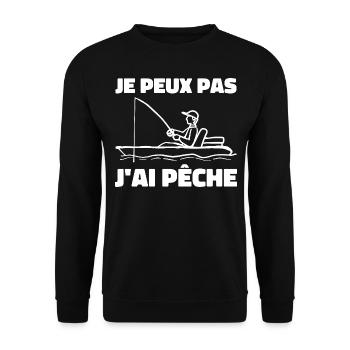 Je Peux Pas J'ai Pêche - Sweat-shirt Unisexe - noir - Devant - Alina (178cm) & Michal (187cm)