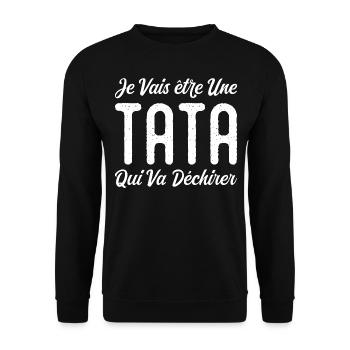 I'm going to be a Auntie who's going to rock - Unisex Sweatshirt - black - Front - Alina (178cm) & Michal (187cm)