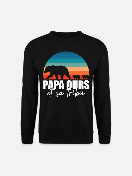 Papa ours - Petits ours - Sweat-shirt Unisexe - noir