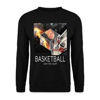 Basketball Feu Joueur de basket-ball Fan Dunking Sport - Sweat-shirt Unisexe - noir - Devant - Alina (178cm) & Michal (187cm)