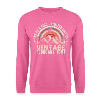 Geburtstag - Februar Geschenk Jahrgang Februar 1981 - Unisex Pullover - Pink - Vorne