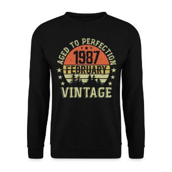 February 1987 - February 1987 Birthday Gift - Unisex Sweatshirt - black - Front - Alina (178cm) & Michal (187cm)