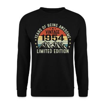 Gift to Celebrate Your Year of Birth 1954 - Unisex Sweatshirt - black - Front - Alina (178cm) & Michal (187cm)