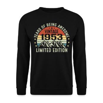 Gift to Celebrate Your Birth Year 1953 - Unisex Sweatshirt - black - Front - Alina (178cm) & Michal (187cm)