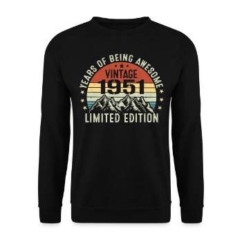 Gift to Celebrate Your Birth Year 1951 - Unisex Sweatshirt - black - Front - Alina (178cm) & Michal (187cm)