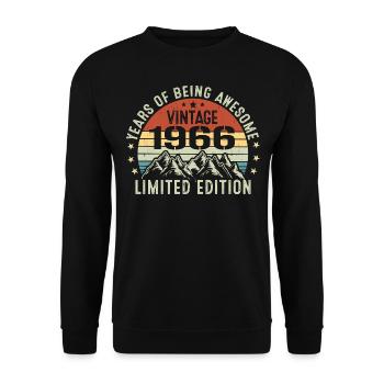 Gift to Celebrate Your Birth Year 1966 - Unisex Sweatshirt - black - Front - Alina (178cm) & Michal (187cm)