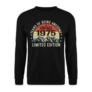 Gift to Celebrate Your Birth Year 1975 - Unisex Sweatshirt - black - Front - Alina (178cm) & Michal (187cm)