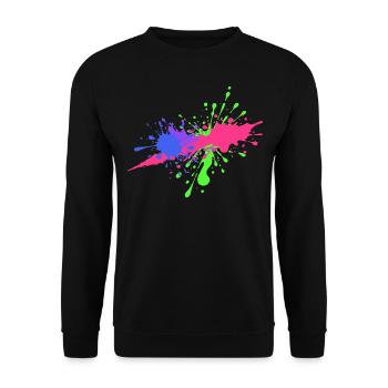 Farbe Geschenk Streetwear - Unisex Pullover - Schwarz - Vorne - Alina (178cm) & Michal (187cm)
