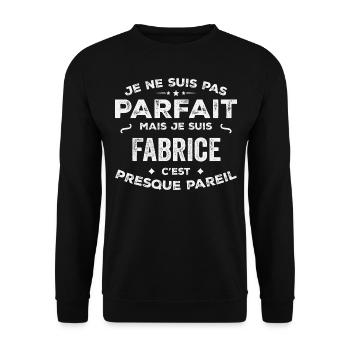 Fabrice A first name, a story, a personality - Unisex Sweatshirt - black - Front - Alina (178cm) & Michal (187cm)