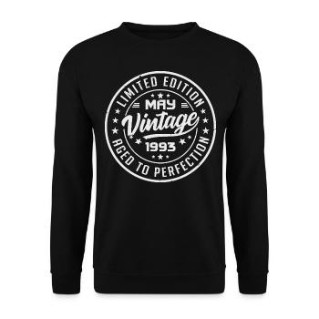 Mai 1993 Geburtstag - Mai 1993 Geschenkidee - Unisex Pullover - Schwarz - Vorne - Alina (178cm) & Michal (187cm)
