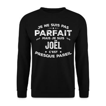 Joël Un Prénom, Une Histoire, Une Personnalité - Sweat-shirt Unisexe - noir - Devant - Alina (178cm) & Michal (187cm)