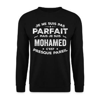 Mohamed A first name, a story, a personality - Unisex Sweatshirt - black - Front - Alina (178cm) & Michal (187cm)