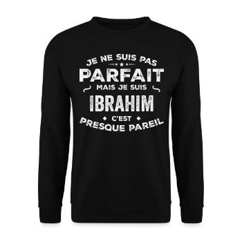 Ibrahim a first name, a story, a personality - Unisex Sweatshirt - black - Front - Alina (178cm) & Michal (187cm)