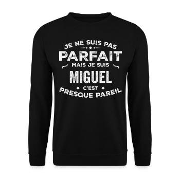 Miguel A first name, a story, a personality - Unisex Sweatshirt - black - Front - Alina (178cm) & Michal (187cm)