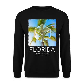 Florida USA Miami America Summer Palm Trees Beach - Unisex Sweatshirt - black - Front - Alina (178cm) & Michal (187cm)