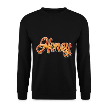 Lettrage graffiti miel miel - Sweat-shirt Unisexe - noir - Devant - Alina (178cm) & Michal (187cm)