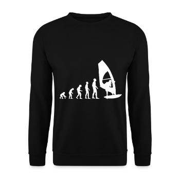 Windsurfing Windsurfen Evolution Windsurfer Surfen - Unisex Pullover - Schwarz - Vorne - Alina (178cm) & Michal (187cm)