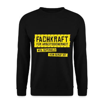 Superheld Fachkraft Arbeitssicherheit Superheld - Unisex Pullover - Schwarz - Vorne - Alina (178cm) & Michal (187cm)