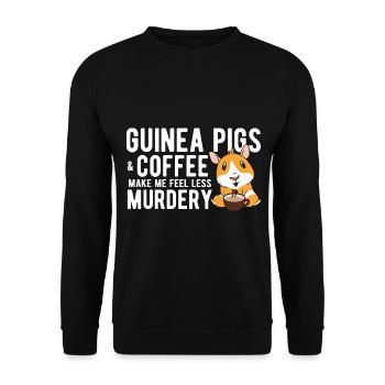 Nagetier Meerschwein Meerschweinchen - Unisex Pullover - Schwarz - Vorne - Alina (178cm) & Michal (187cm)