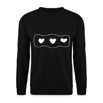 Trois Coeurs Symbole Forme D’amour - Sweat-shirt Unisexe - noir - Devant - Alina (178cm) & Michal (187cm)