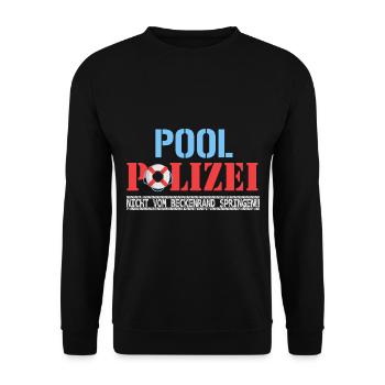 Bademeister Schwimmen Freibad Schwimmbad Geschenk - Unisex Pullover - Schwarz - Vorne - Alina (178cm) & Michal (187cm)