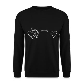 bow shooting arrow heart love symbol - Unisex Sweatshirt - black - Front - Alina (178cm) & Michal (187cm)