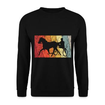 Chevaux de trot Trabrennsport Courses de chevaux - Sweat-shirt Unisexe - noir - Devant - Alina (178cm) & Michal (187cm)