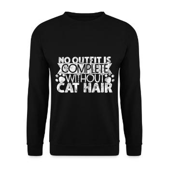 No Outfit is Complete Without Cat Hair - Unisex Sweatshirt - black - Front - Alina (178cm) & Michal (187cm)