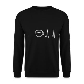 Coffee heartbeat ECG Barista - Unisex Sweatshirt - black - Front - Alina (178cm) & Michal (187cm)