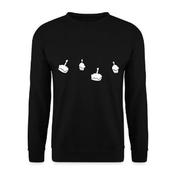 manger des bonbons au muffin à gâteau - Sweat-shirt Unisexe - noir - Devant - Alina (178cm) & Michal (187cm)